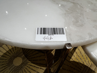 Ensemble de table basse en quartz blanc - Plateau rond en quartz marbré - Convient pour le salon - Style moderne