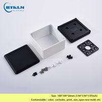 Boîtier mural en aluminium pour PCB, boîtier d'amplificateur en aluminium, boîte de jonction DIY, boîtier d'instrument en aluminium 100*100*50mm