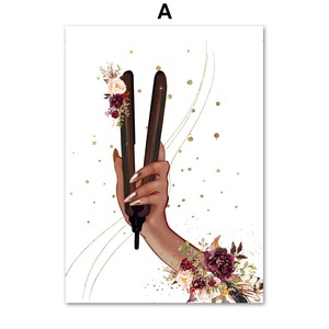 Peluquería, peluquería, esteticista, cuadro sobre lienzo <span class=keywords><strong>para</strong></span> pared <span class=keywords><strong>de</strong></span> uñas, carteles nórdicos e impresiones, cuadros <span class=keywords><strong>de</strong></span> pared <span class=keywords><strong>para</strong></span> decoración <span class=keywords><strong>de</strong></span> salón <span class=keywords><strong>de</strong></span> belleza - Product Image 4