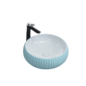 Lavabo en céramique multicolore personnalisé, design moderne à rayures, <span class=keywords><strong>CORONIS</strong></span> 9L, garantie 5 ans, pour salle de bain d'hôtel, lavabo à poser sur comptoir - Product Image 2