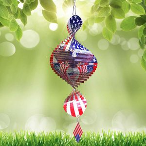 Sculpture cinétique d'aigle et d'hélice patriotique en acier inoxydable de luxe, motif drapeau américain, pour la décoration du Jour de l'Indépendance - Product Image 2