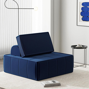 Fauteuil pouf carré personnalisé en forme de cube de tofu, convertible, rembourré en mousse, pour salon et petits appartements - Product Image 1
