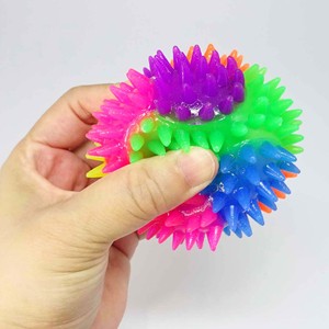 Bán buôn Thần Tài căng thẳng cứu trợ bóp ánh sáng đầy màu sắc nhấp nháy gai nhọn bouncy dẫn ánh sáng lên đồ chơi bóng - Product Image 3