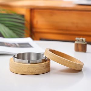 Cenicero de <span class=keywords><strong>Madera</strong></span> Natural Premium con Revestimiento Extraíble de Acero Inoxidable y Tapa Antirozor <span class=keywords><strong>para</strong></span> Hogar, Oficina, Bar, Patio, Grabado Personalizado - Product Image 1