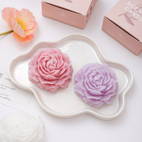 Bougie parfumée artisanale en cire de pivoine, parfum frais, cadeau créatif, ornement parfumé en forme de fleur, à flamme unique, pour la maison