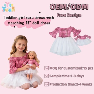 Vestito Tutu Personalizzato con Paillettes Rosa, Abito <span class=keywords><strong>da</strong></span> <span class=keywords><strong>Principessa</strong></span> 18 Pollici per Bambine, 3-10 Anni - Product Image 1