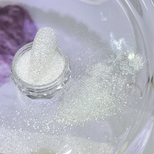1 pot de poudre de paillettes pour ongles en cristal étincelant, diamant argenté, réfléchissant au laser, effet sucre, brillant, pour décoration de manucure E35 - Product Image 5