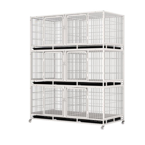 Jaula Metálica para Animales de Exterior, de Acero Inoxidable, con 6 Puertas y 3 Niveles, con Ruedas - Product Image 3