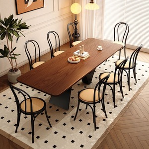 Solid <strong>Medieval</strong> Wood Dining Table Retro Home Living Room Desk Long Office Workbench Elegant and Durable <strong>Furniture</strong> - Product Image 4