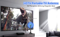 Antenne TV Numérique Terrestre Haute Définition DVB-T2/DTMB d'Intérieur à Gain Élevé, Antenne à Ventouse Transfrontalière