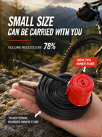 Chambre à air de vélo de route MOTSUV 26g en TPU 22x1.0-1 3/8, valve Presta durable 45/65mm, accessoire de remplacement résistant aux crevaisons