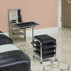 Carrito de Almacenamiento Móvil de Madera Ecológica con 4 Ruedas para Cuidado de Pies, con Cajones para Herramientas, Manicura, Pedicura, Spa y Salón de Belleza - Product Image 3