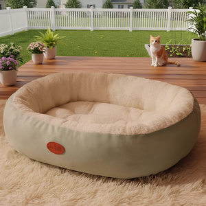 गर्म अंडाकार पालतू पालतू बिस्तर अल्ट्रा-नरम उच्च-उछाल पीपी कपास हल्का पोर्टेबल शीतकालीन गर्मी स्थायित्व हाथ धोने योग्य इनडोर बिल्लियों - Product Image 3