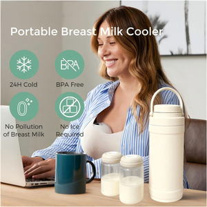 Enfriador de Leche Materna Portátil Moldeado por Inyección con 24 Horas de Frescura, Enfriamiento de 360°, 2 Botellas Libres de BPA para Mamás en Viaje - Product Image 5