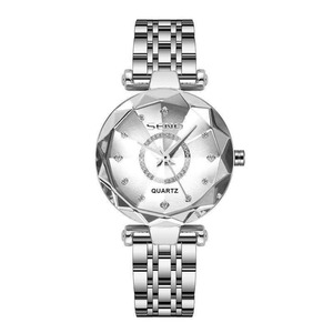 Exquisito Reloj de Cuarzo Pequeño de Lujo para Mujer, Esfera con Diamantes, Marcadores de Diamantes, Correa de Acero Sólido, Resistente al Agua, Personalizable - Product Image 2