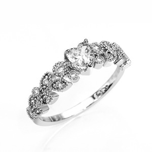 Anillos de circonia cúbica con forma de corazón F806, engaste pavé, piedras preciosas creadas en laboratorio, anillos de moda para mujer, joyería de regalo - Product Image 2