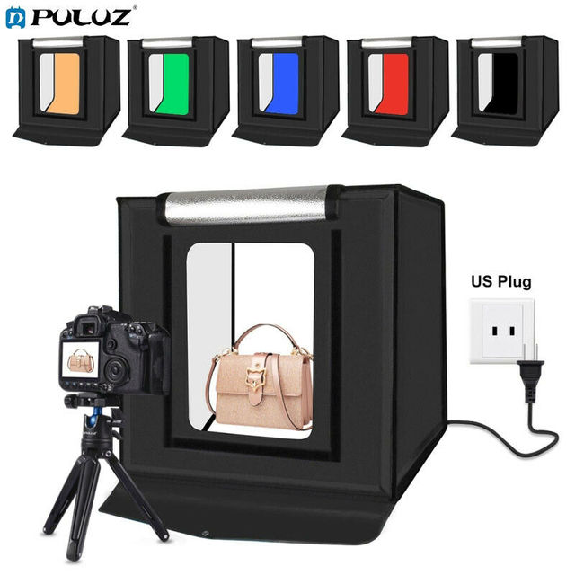 40cm PULUZ PU5040 Portable 24W 5500K 16 Inch LED Light Photo Studio Folding Lighting Shoot Tent Box Kit with 6 Colors Backdrops
