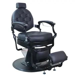 Cadeira de massagem para corte de cabelo hidráulica, cadeira retrô para cabeleireiro e barbeiro