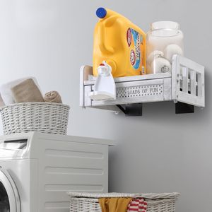 Lavanderia 202407 Chic <span class=keywords><strong>porta</strong></span> detersivo in legno Organizer per lavanderia a parete supporto in legno per detersivo liquido per bucato - Product Image 3