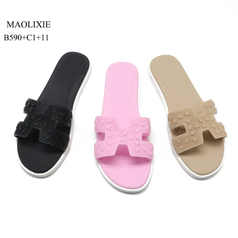 Hot Sale Brand High Quality Ladies Slippers Chappal Flat Plastic Sandal Women Slide Slippers