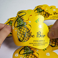 Etiquetas de Vino Metálicas con Estampado Dorado de Alta Gama, Diseño Personalizado, Tamaño Personalizado para Botellas de Vino Tinto, Etiqueta Privada