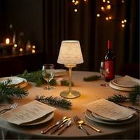 Lampe à bougie rétro en fer et lin, coupe-vent, avec interrupteur LED à piles, design simple pour restaurant et bar