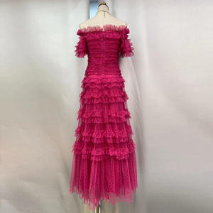 Stile europeo americano in vita dimagrante abito da sera collo quadrato dolce per banchetti abbigliamento per damigelle <span class=keywords><strong>Casual</strong></span> - Product Image 4