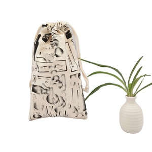 Sac à vin réutilisable en coton de haute qualité, sac cadeau anti-poussière pour bouteille de vin, sac en coton écologique avec cordon de serrage et logo – Offre Spéciale - Product Image 4