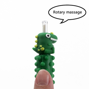 O & Q khủng long thiết kế phim hoạt hình cậu bé bút 0.7mm màu xanh đen massage bóng-điểm bút cho trẻ em học sinh làm bằng nhựa - Product Image 2