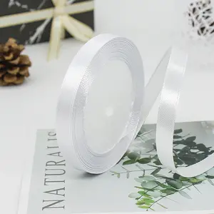 Single Faced 1cm Width Satin Ribbon For Decoration Packing Polyester Silk Satin Ribbon