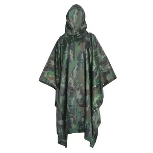 Wholesale Multifunction Rain Poncho Impermeable Waterproof Rain Cape Ripstop Rain Coat for Hiking Camping