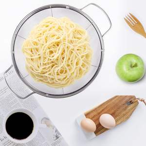 Cestelli Scolapasta in Acciaio Inossidabile con Manici e Base <span class=keywords><strong>di</strong></span> Appoggio per Scolare, Lavar o Cuocere a Vapore - Product Image 5