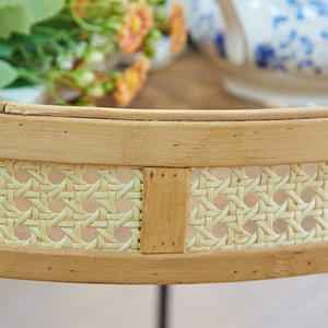 Innovahome Mesa de Centro Redonda Pequeña para Sala de Estar, Mueble Decorativo Moderno con Almacenamiento, Mimbre Natural, Madera y Metal - Product Image 5