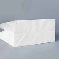 Anpassung Schwarz Braun Weiß Individuell bedruckte Kraft papiertüten verpackung mit eigenem Logo-Griff