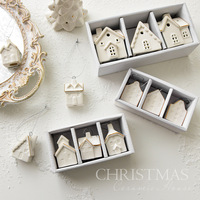 Ornements en céramique de Noël écologique petite maison maison de neige Igloo arbre décoration Logo personnalisé petit