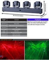 Marslite 48w Moving Head Laser DJ, éclairage professionnel pour discothèque, 4 têtes laser mobiles, barre laser couleur pour DJ disco