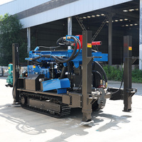 Foreuse hydraulique complète sur chenilles, pneumatique, pour puits d'eau, alimentée au diesel, portable, double usage eau-air, machine de forage de puits d'eau
