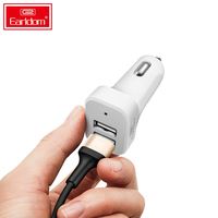 EARLDOM pengisi daya cepat untuk mobil, pengisi daya USB tipe-c ganda Oem PD 18W adaptor 30W Output daya Cepat USB C untuk iPhone