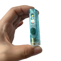 Linterna LED de Aluminio de Bolsillo, Lámpara de Defensa Personal con Modo Láser, Linterna Portátil con Llavero