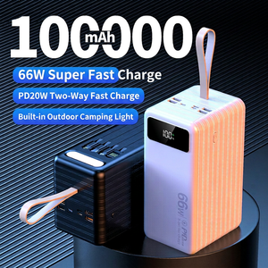 66W PD แบตสำรองแบบชาร์จเร็ว 100000mAh เครื่องชาร์จแบบพกพาความจุขนาดใหญ่พร้อมจอแสดงผล LED สากลสำหรับโทรศัพท์ทุกรุ่น - Product Image 5
