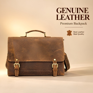 Premium Genuine Leather Crossbody Messenger <b>Bag</b> <b>Small</b> Sport Satchel for <b>Laptop</b> Work Office Travel Unisex Business Collection <b>Bag</b> - Product Image 1