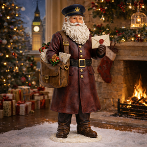 Figurine de facteur de Noël en résine peinte à la main WeiVista, statue de porteur de <span class=keywords><strong>courrier</strong></span> de Père Noël, fournisseur de décorations de maison pour les fêtes - Product Image 1