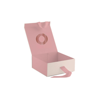 Boîte cadeau pliable magnétique en carton coloré de luxe pour robe avec ruban