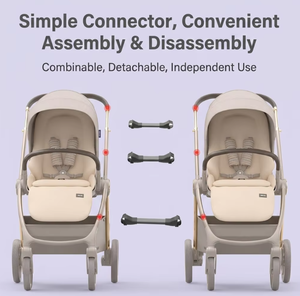 Passeggino di Lusso per Gemelli con <span class=keywords><strong>Seggiolino</strong></span> <span class=keywords><strong>Auto</strong></span>, Pieghevole, Leggero, 3-in-1, in Lega di Alluminio, Utilizzo Bidirezionale per 0-3 Anni - Product Image 5