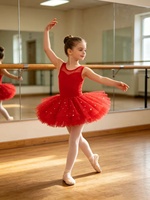 Justaucorps de ballet sans manches à sequins et tutu en tulle, tenue de danse de scène pour ballerines, costumes d'anniversaire pour filles - Vente chaude