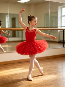 Body da Balletto Senza Maniche con Paillettes e Tulle, Abito <span class=keywords><strong>Tutù</strong></span> per Ballerine, Costume da Scena per Ragazze, Outfit per Compleanno - Product Image 4