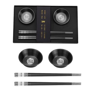 304 Stainless Steel Chopsticks And Bowl Set With Gift Box For Housewarming Present - Product Image 1