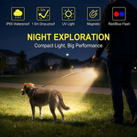 Lampe torche LED rechargeable super lumineuse 10W 400lm, faisceau réglable, portée du faisceau 100m, portable, étanche IP65, mini lampe torche de poche, porte-clés