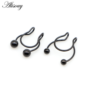 Alisouy 1PC <strong>Nose</strong> Ring <strong>Fake</strong> Septum <strong>Piercing</strong> Stainless Steel Clip Hoop <strong>Nose</strong> Rings <strong>Stud</strong> Sexy for Women Non Pierced Body Jewelry 20G - Product Image 4