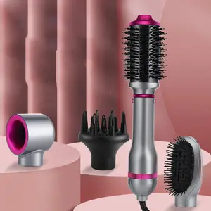 Factory High quality 4 in 1 home travel portable professional salon hair dryer roll straight heating brush